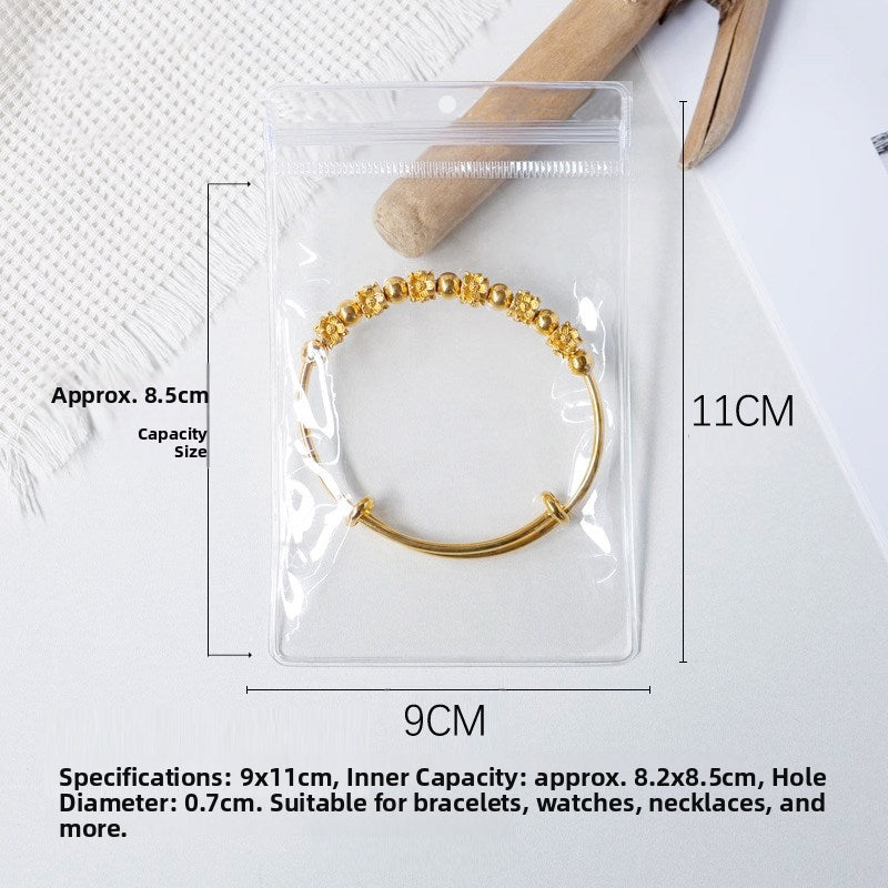 PVC Transparent Zip-Seal Hanging Display Bags – Jewelry, Earring & Jade Storage with Hang Hole