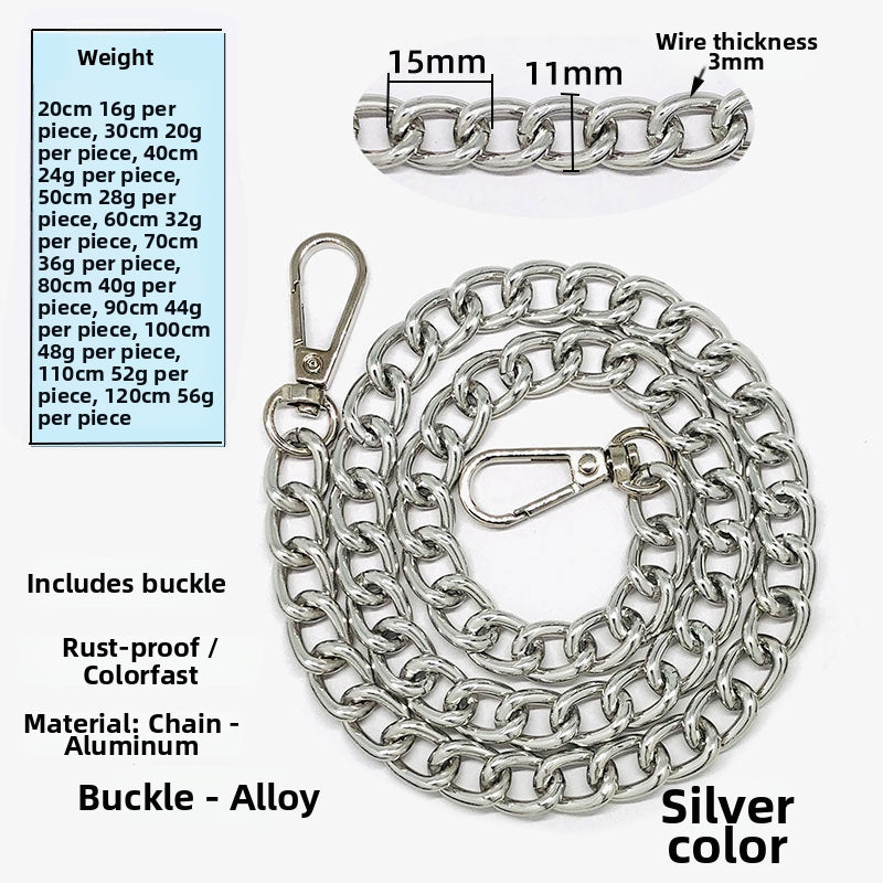 Metal Bag Chain Strap – Replacement Crossbody Shoulder Strap for Handbags & Purses