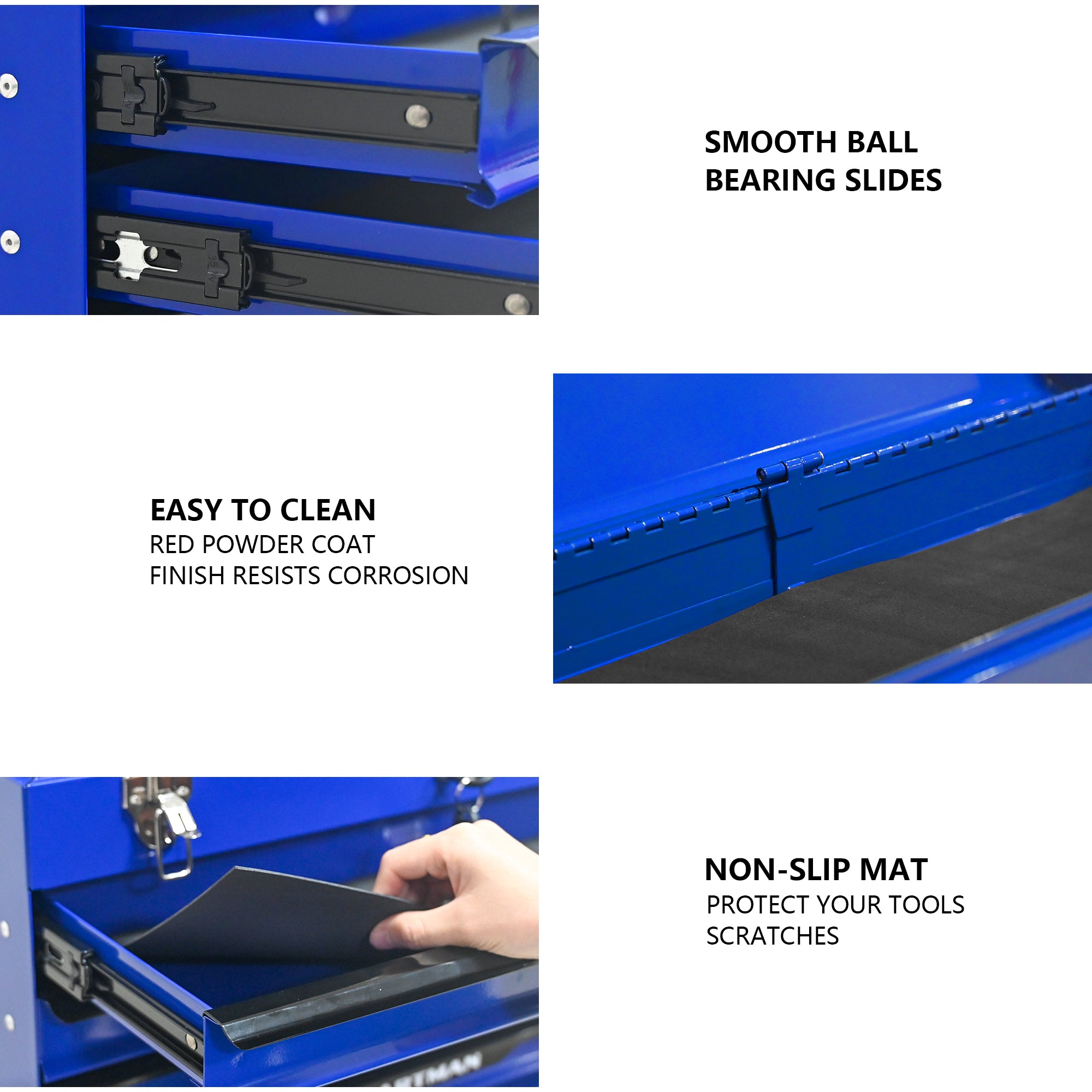 20-inch Steel Tool Box with Drawers – Blue Portable Tool Storage Organizer