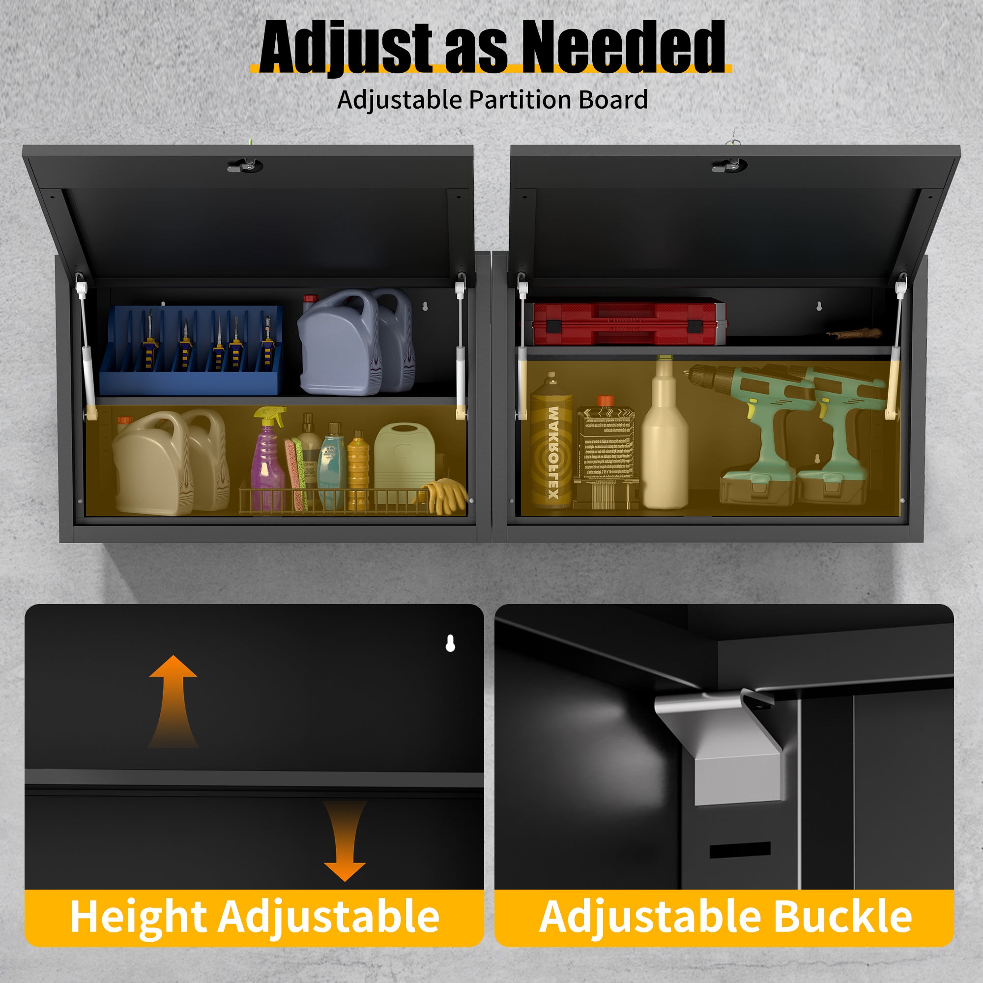 Heavy Duty Wall Mounted Tool Storage Cabinet – Steel Metal Garage Cabinet for Workshop, Basement, Kitchen