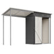 5x3 FT Steel Shed & Pergola Combo, Lean-To Storage with Open Gazebo, Grey