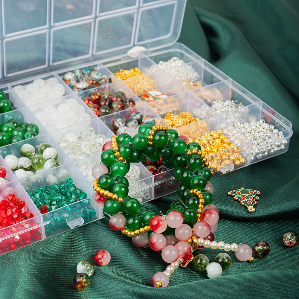 Christmas Bead DIY Jewelry Making Kit – Bracelet & Necklace Accessory Sets, 16 Variants