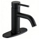 ADA Compliant Single Hole Bathroom Faucet - 6.57" High Stainless Steel Waterfall Faucet Matte Black