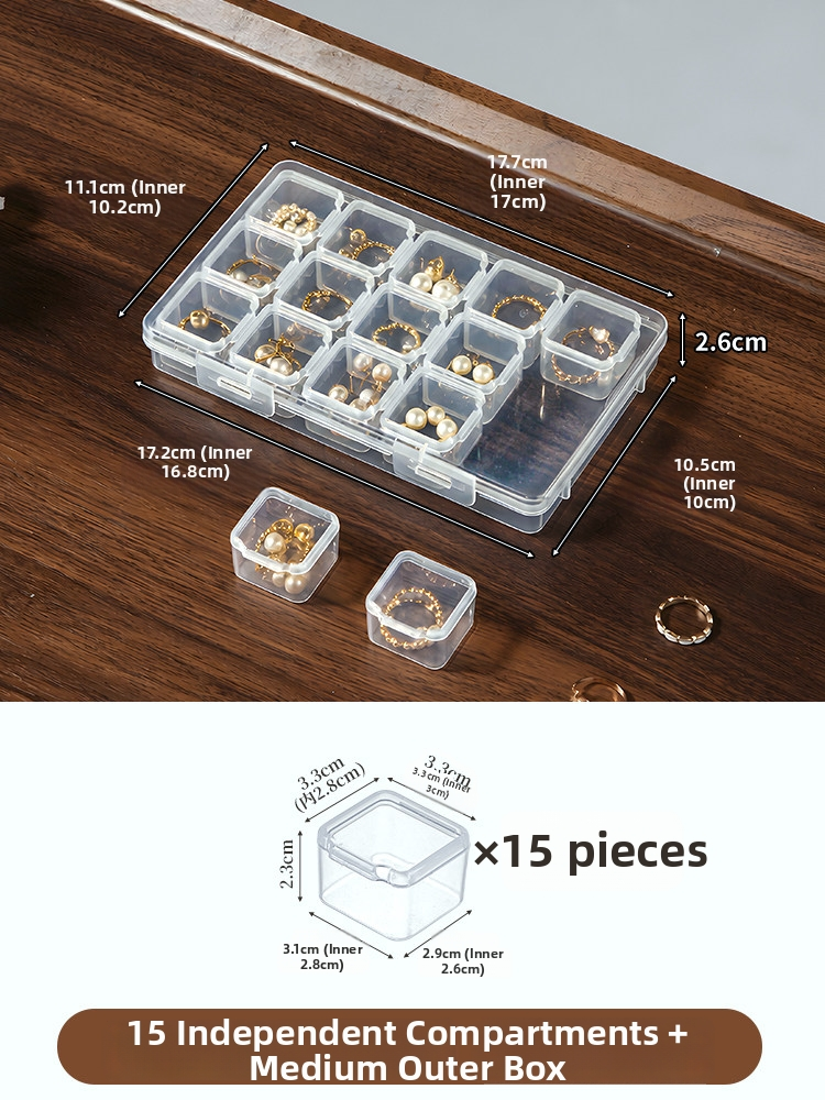 Anti-Tarnish Transparent Jewelry Storage Box – Multi-Compartment for Earrings, Rings & Necklaces