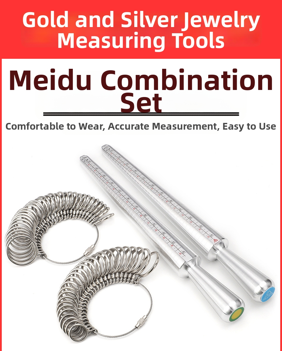 Ring Sizer & Mandrel Set – US Ring Size Measurement Tool with Alloy Ring Gauge & Aluminum Mandrel (0–13 / 0–15)
