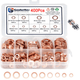 400Pcs Copper Gasket Car Engine Washers Metric Crush Seal Flat Ring M5-M14 Set