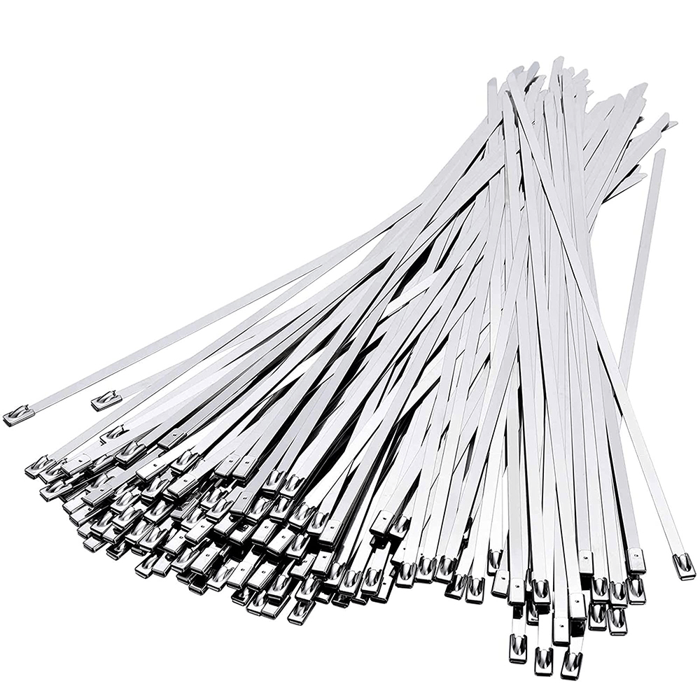 100 PCS Metal Cable Zip Ties Stainless Steel Heavy Duty Self - Locking Cable Ties - HomeDIYer