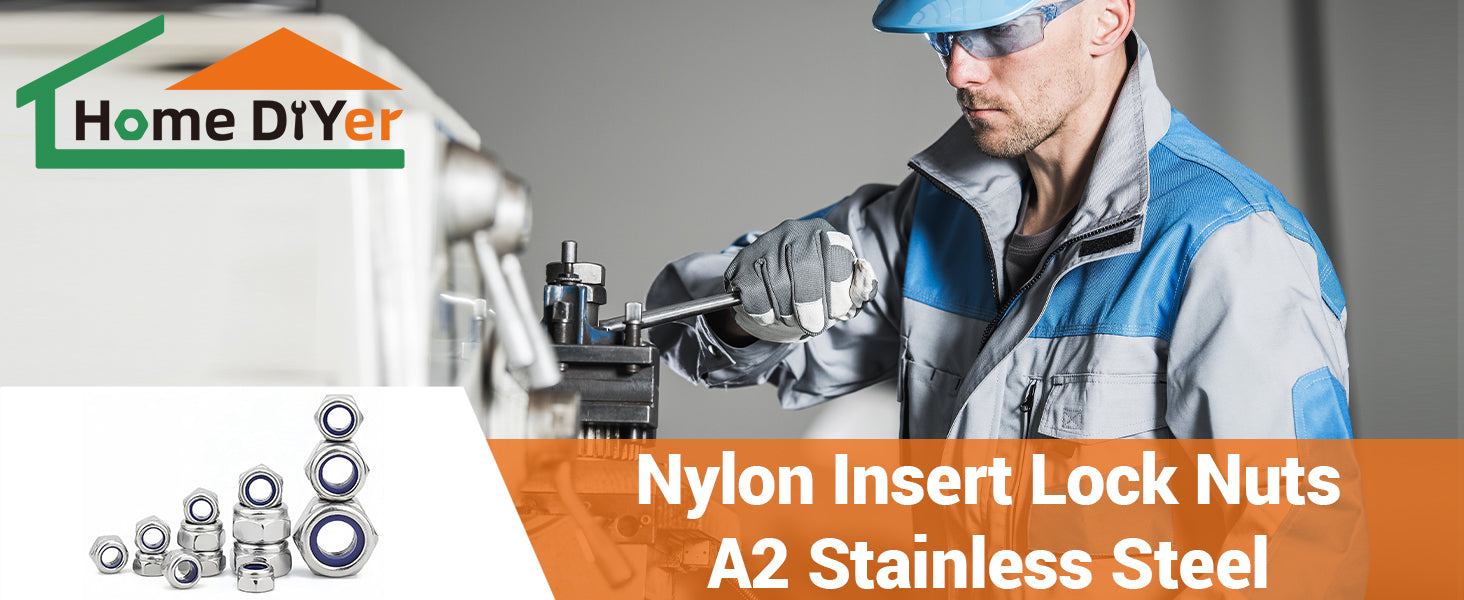 A2 Stainless Steel Nyloc Nuts – Self-Locking Nylon Insert Hex Nuts M2.5 to M16