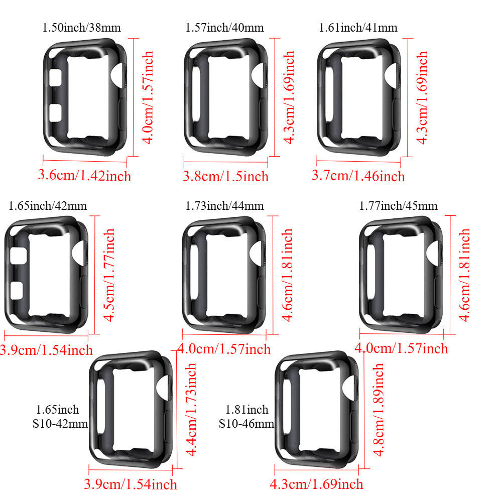 Electroplated TPU Apple Watch Case – Slim Full-Cover Protection, 8 Colors