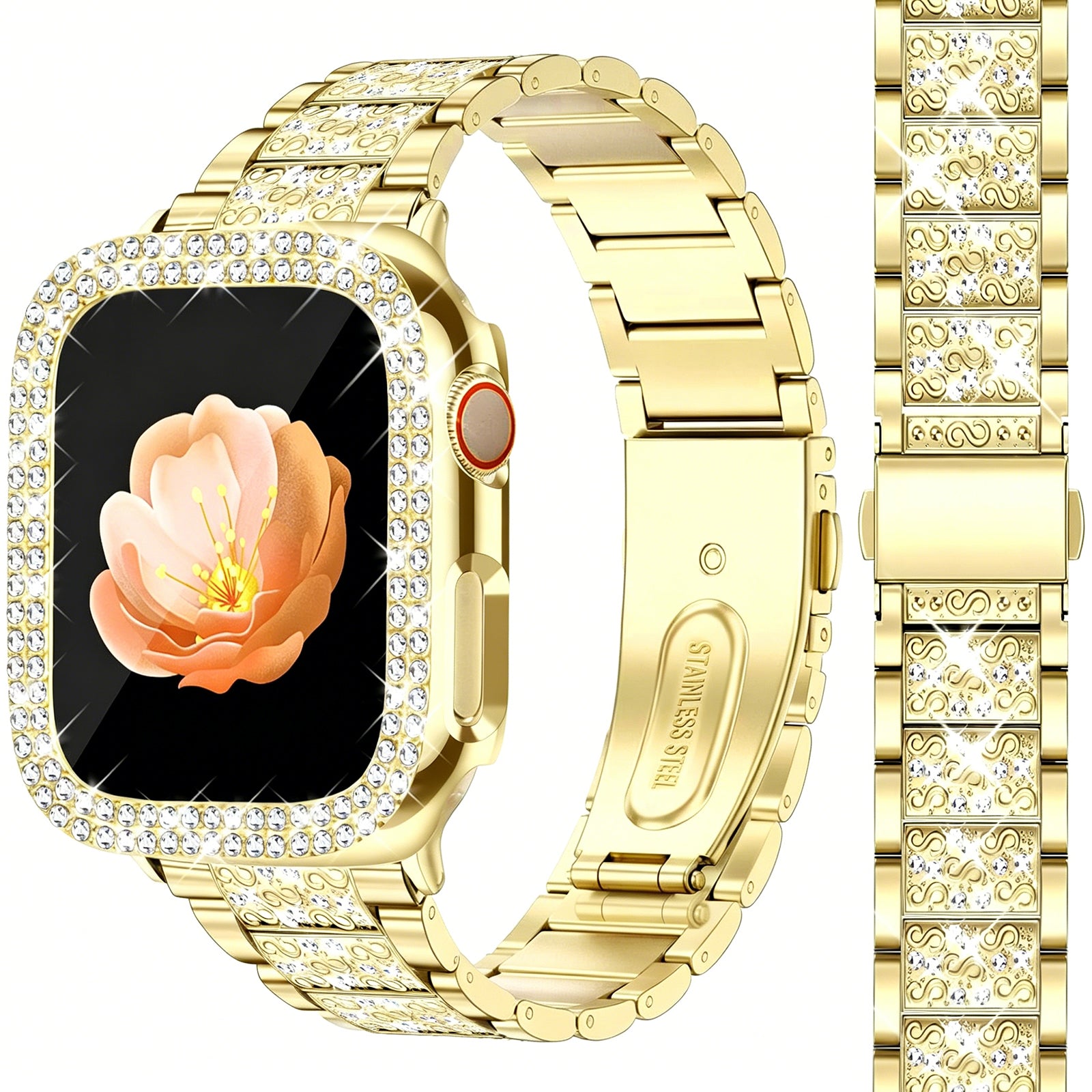 Metal Watch Band with Butterfly Clasp for Apple Watch Ultra 2 SE Series 10 11