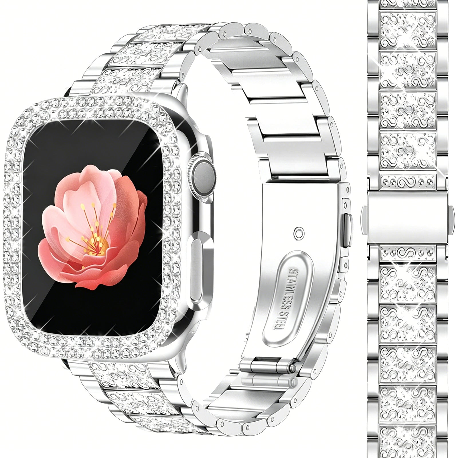 Metal Watch Band with Butterfly Clasp for Apple Watch Ultra 2 SE Series 10 11