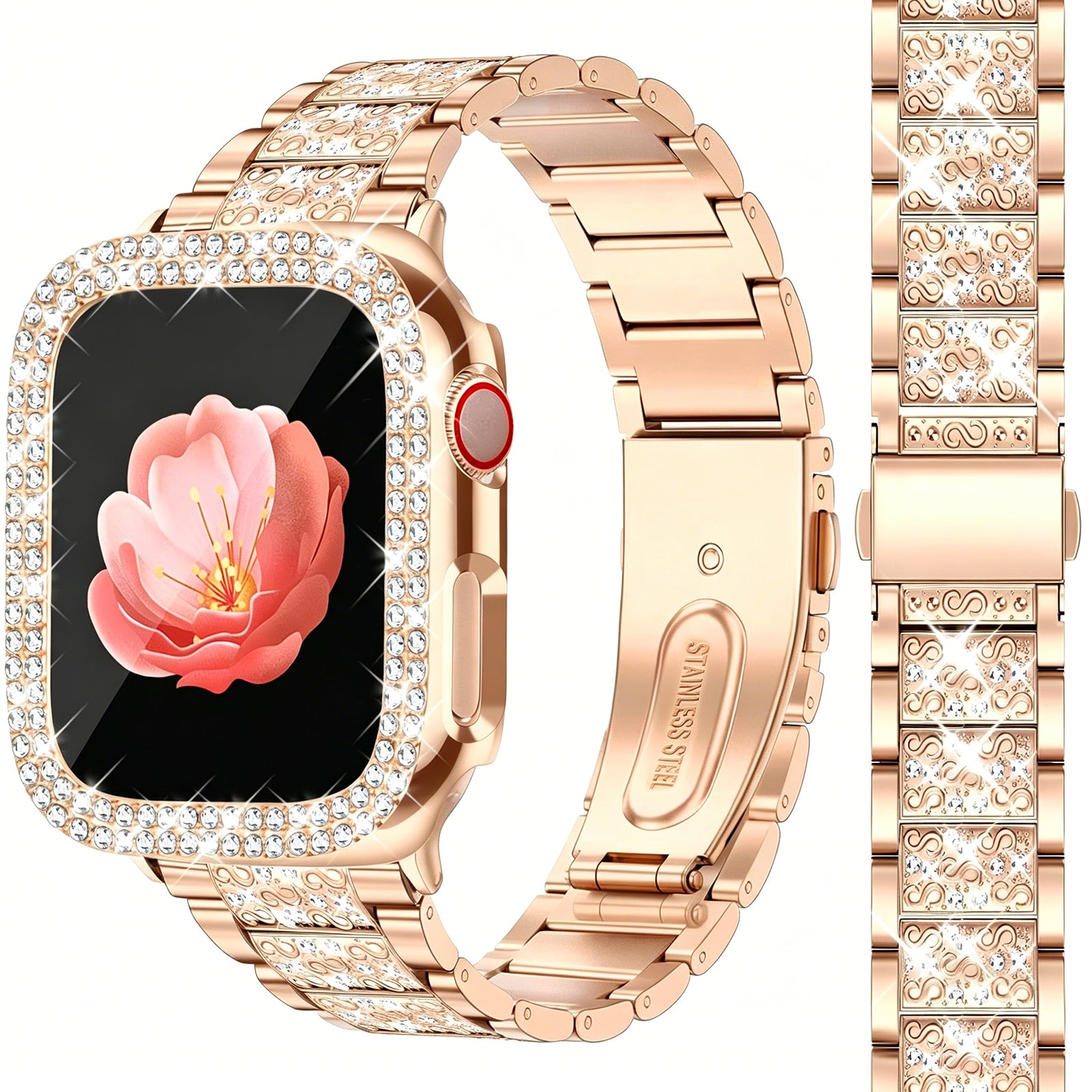 Metal Watch Band with Butterfly Clasp for Apple Watch Ultra 2 SE Series 10 11