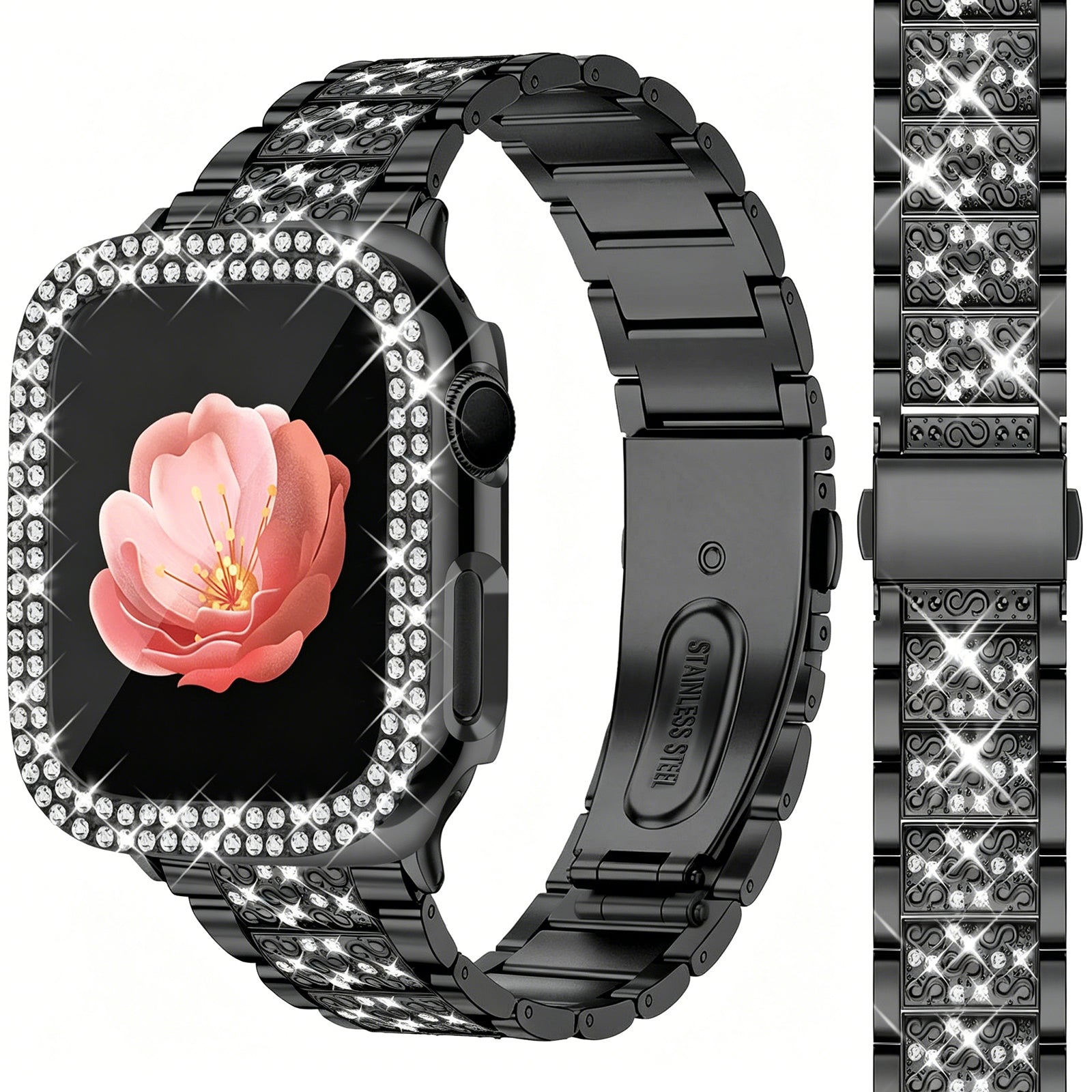 Metal Watch Band with Butterfly Clasp for Apple Watch Ultra 2 SE Series 10 11