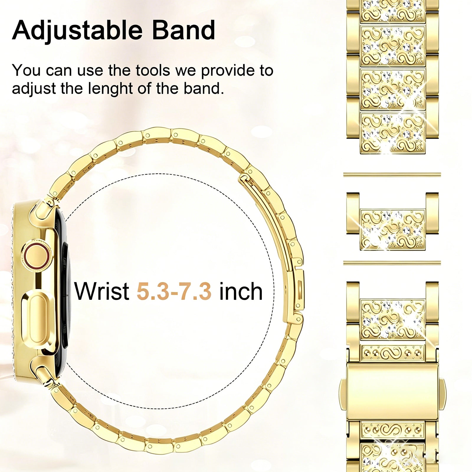 Metal Watch Band with Butterfly Clasp for Apple Watch Ultra 2 SE Series 10 11