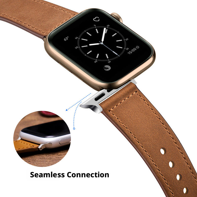 Genuine Leather Watch Band Vintage Business Style 16 Colors for Apple Watch & Multi-Brand