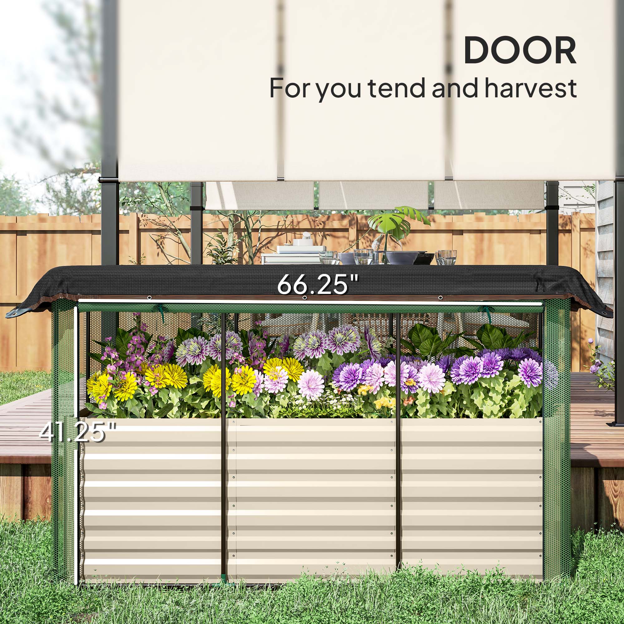 Galvanized Steel Raised Garden Bed with Crop Cage & Shade Cloth – Complete Plant Protector