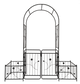 Metal Garden Arch with Gate 79.5'' Wide x 86.6'' High Climbing Plants Support Rose Arch Outdoor Black