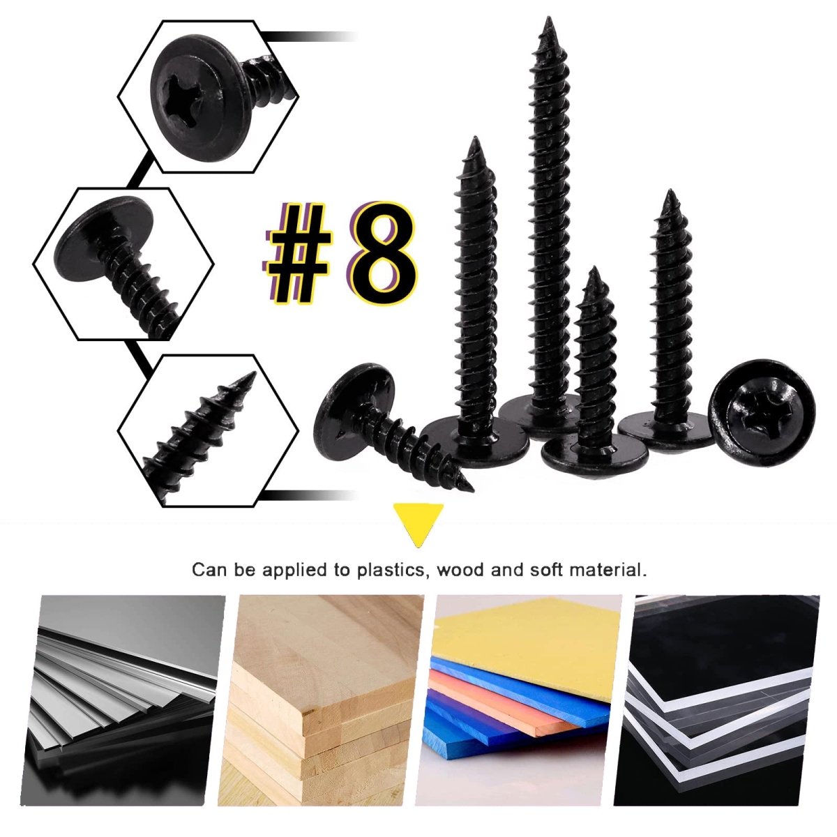 Phillips Modified Truss Head Self - Drilling Screws Wood Screws Kit Black Carbon Steel Steel Self Tapping Sheet Metal Screws - HomeDIYer