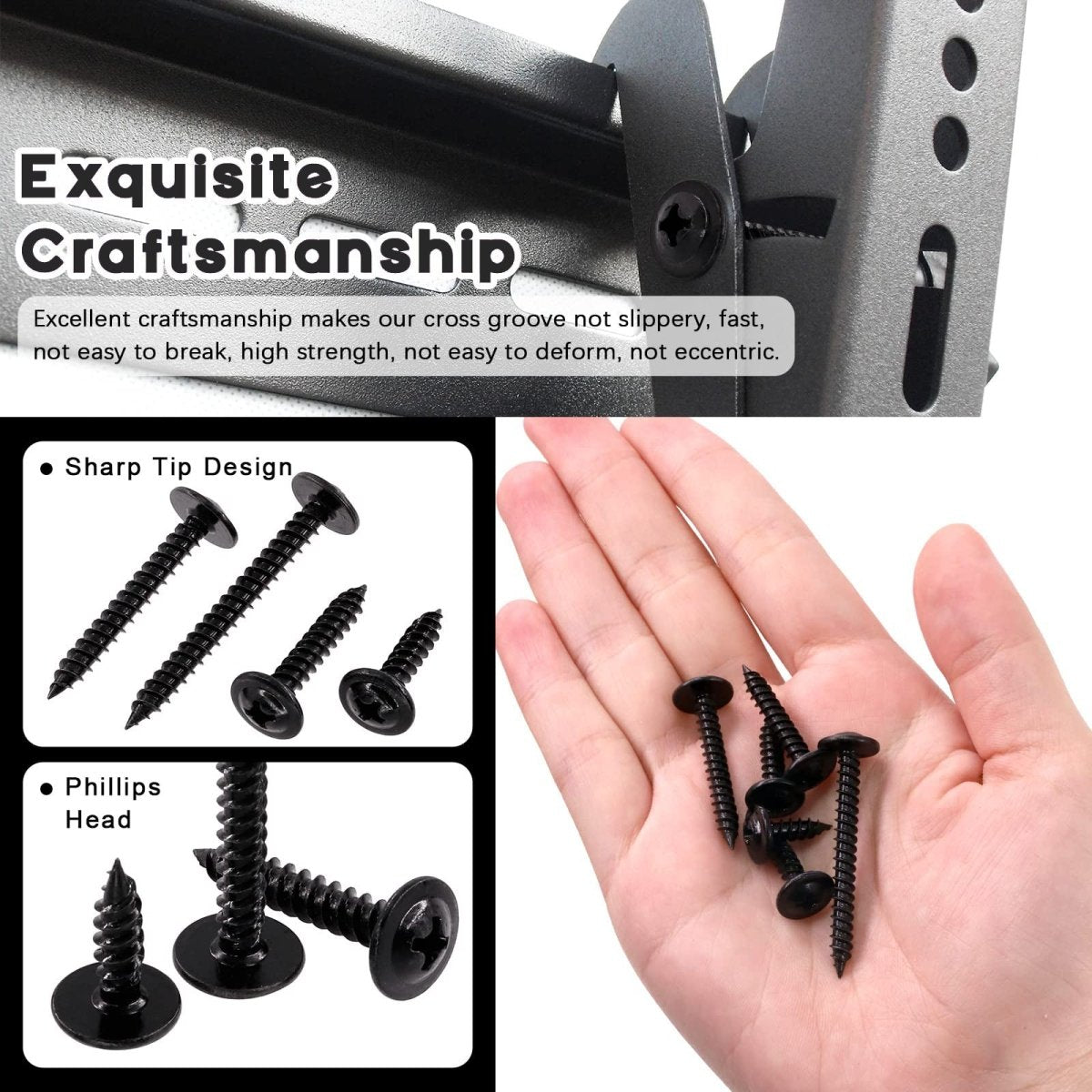 Phillips Modified Truss Head Self - Drilling Screws Wood Screws Kit Black Carbon Steel Steel Self Tapping Sheet Metal Screws - HomeDIYer