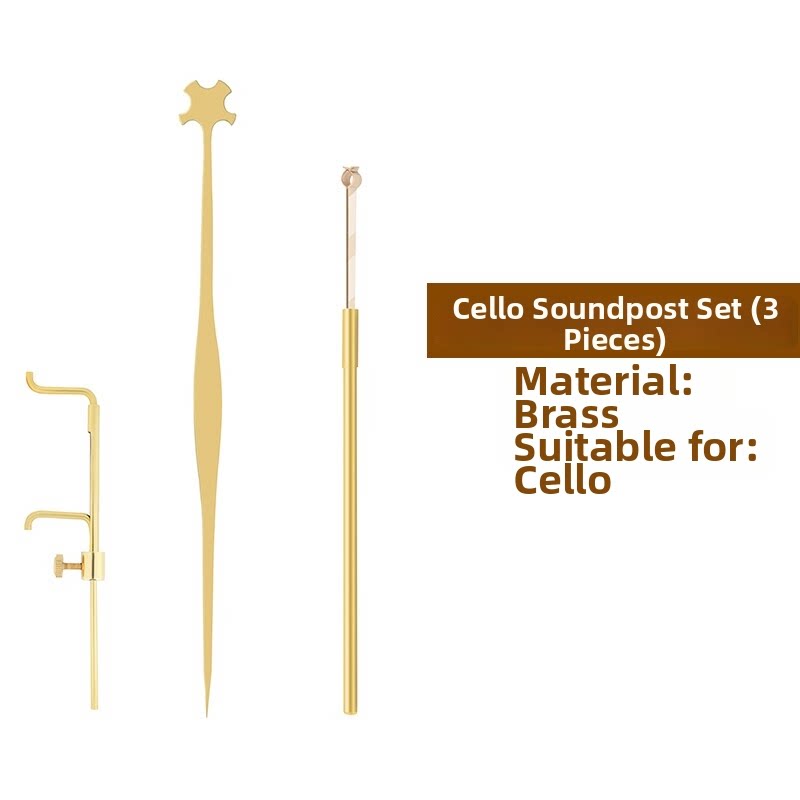 Violin Cello Bass Sound Post Tool Set Brass Setter Clip Ruler