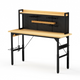 71" Adjustable Rolling Workbench with Pegboard, 1600 lb Capacity, AC Outlets, USB Ports & 18 Hooks, Natural