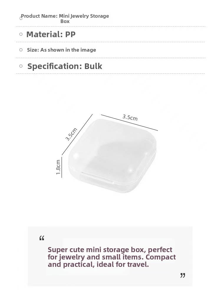 Clear Plastic Mini Storage Box with Lid – Jewelry, Earring Stud & Small Parts Organizer