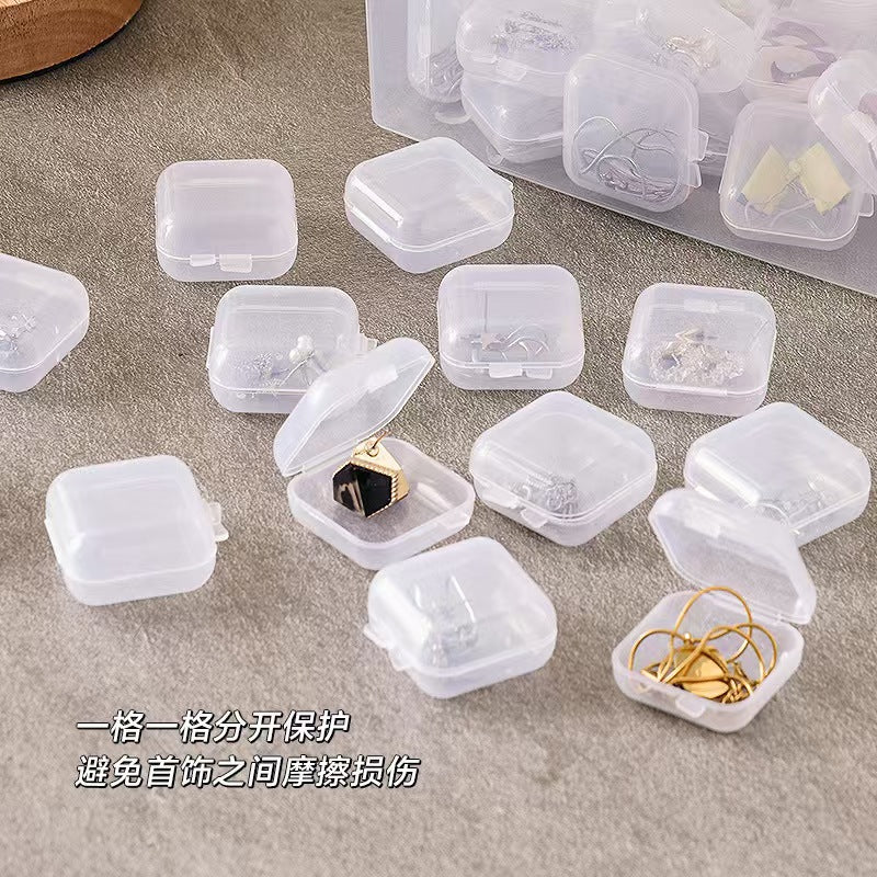 Clear Plastic Mini Storage Box with Lid – Jewelry, Earring Stud & Small Parts Organizer