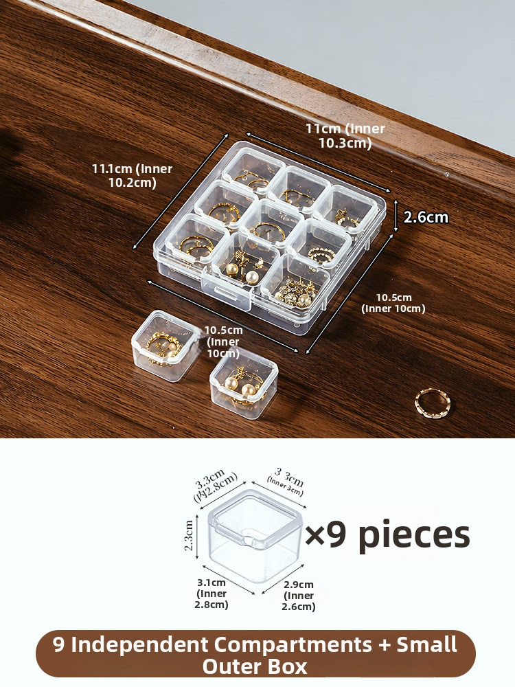 Anti-Tarnish Transparent Jewelry Storage Box – Multi-Compartment for Earrings, Rings & Necklaces