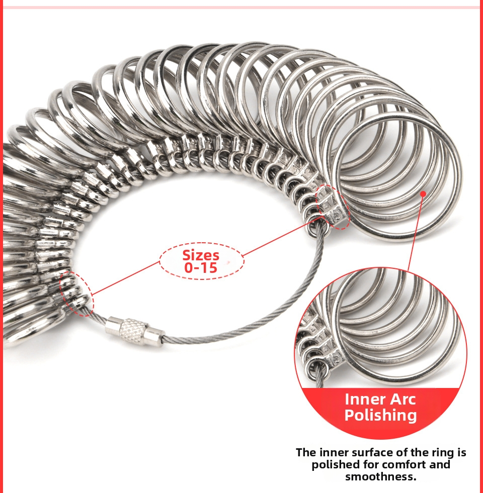 Ring Sizer & Mandrel Set – US Ring Size Measurement Tool with Alloy Ring Gauge & Aluminum Mandrel (0–13 / 0–15)