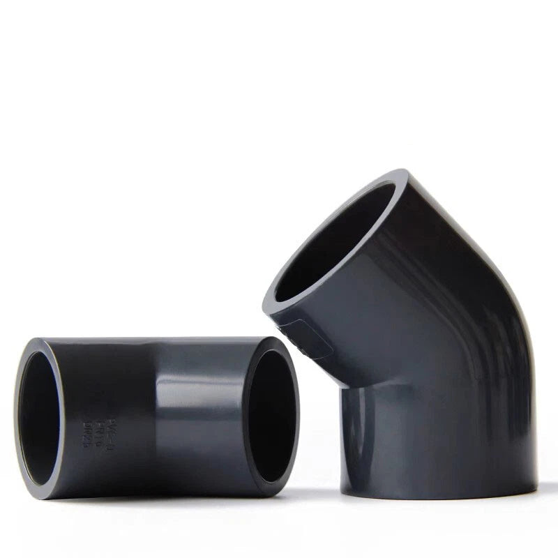 PVC 45° Ellbogen Winkel Klebe Fittings Rohr Grau Muffe Rohrverbinder 20mm~200mm