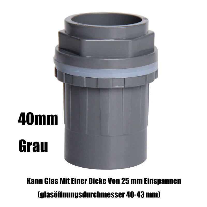 PVC Klebefitting Aquarium Wasser Rohr Fitting 20mm 25mm~50mm Grau Rohrfittings