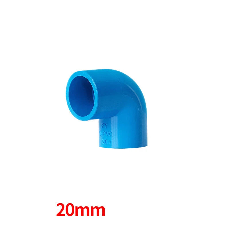 90° PVC Blau Winkel Klebe Fittings Rohr Muffe Rohrverbinder Innerer Dur:20~160mm