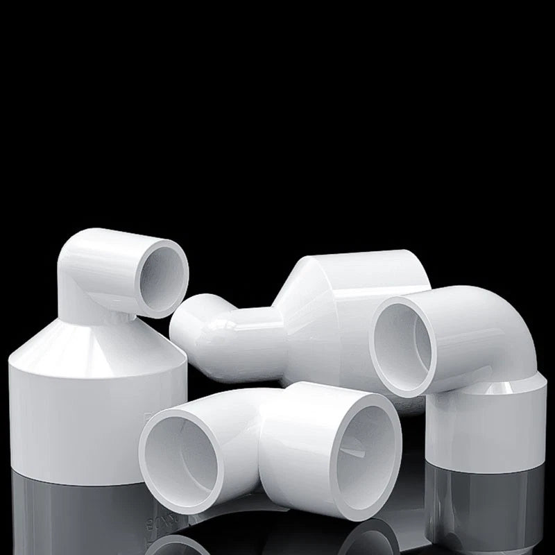PVC 90° Ellbogen Weiß Reduzierstück Rohr Fittings Klebe Rohrverbinder 20mm~110mm