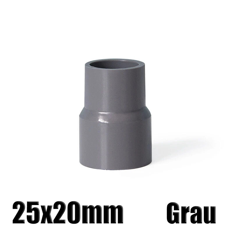 Ø20mm-200mm PVC Reduzierstück Muffe Rohr Fitting Klebefittings Lang Konisch Grau