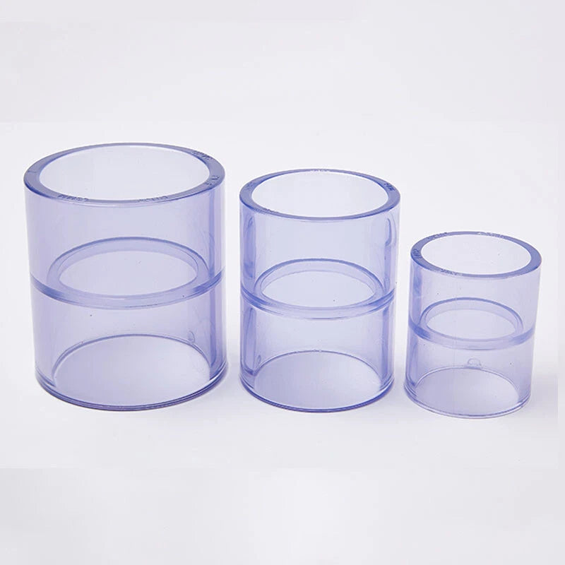 PVC-U Rohrverbinder 20~110mm Gerade Rohr Fitting Muffe Klebefittings Transparent