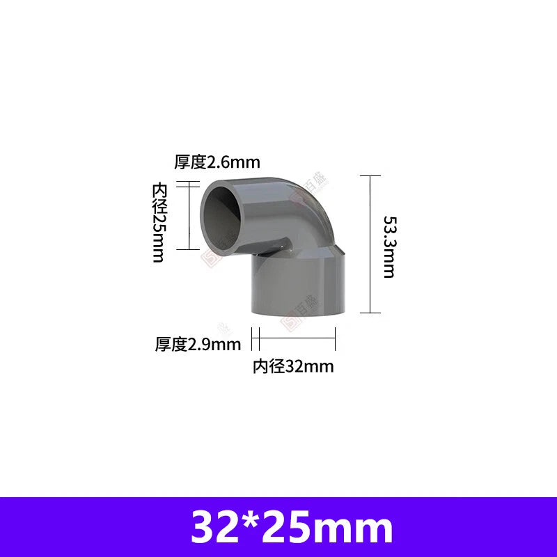 PVC 90° Winkel Reduzierstück Rohrverbinder Reduzierstück Muffe Fittings 20-110mm