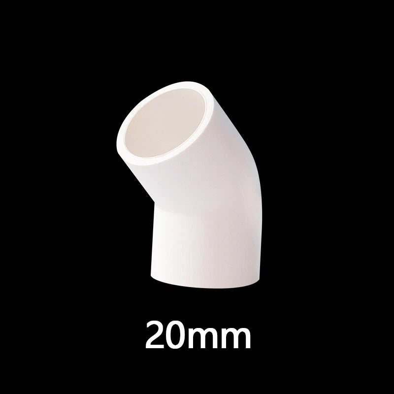PVC 45° Ellbogen Winkel Klebe Fittings Rohr Muffe Rohrverbinder Weiß 20mm~200mm