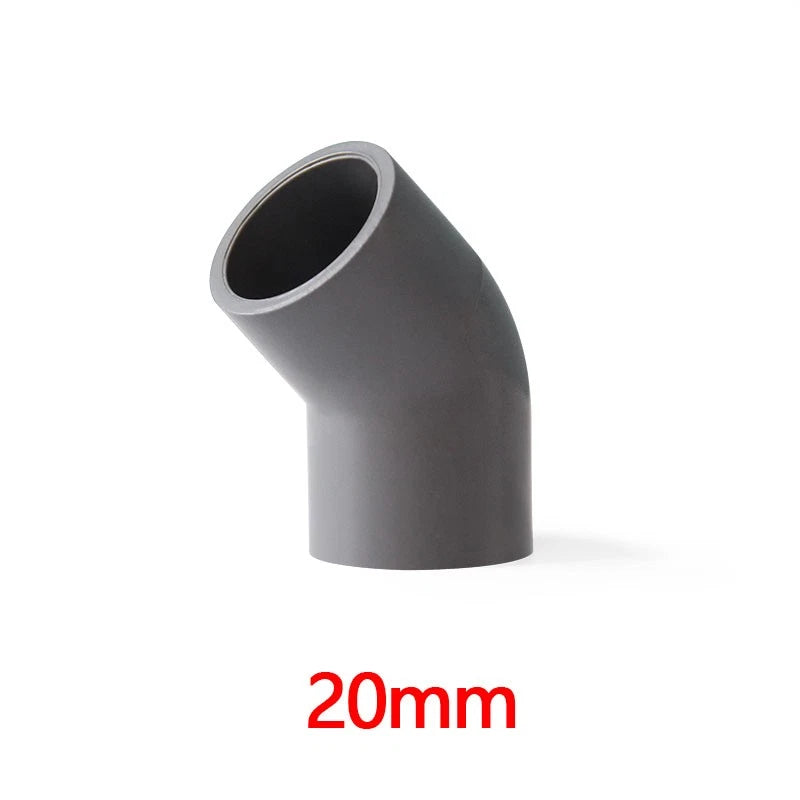 PVC 45° Ellbogen Winkel Klebe Fittings Rohr Grau Muffe Rohrverbinder 20mm~200mm