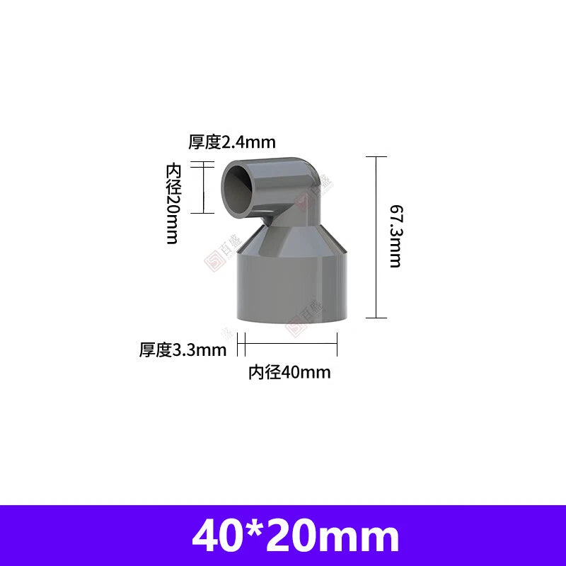 PVC 90° Winkel Reduzierstück Rohrverbinder Reduzierstück Muffe Fittings 20-110mm