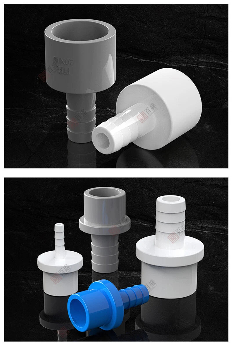 5-63mm Schlauchtülle PVC Klebefittings Druck Wasser Rohr Fittings Weiß Blau Grau