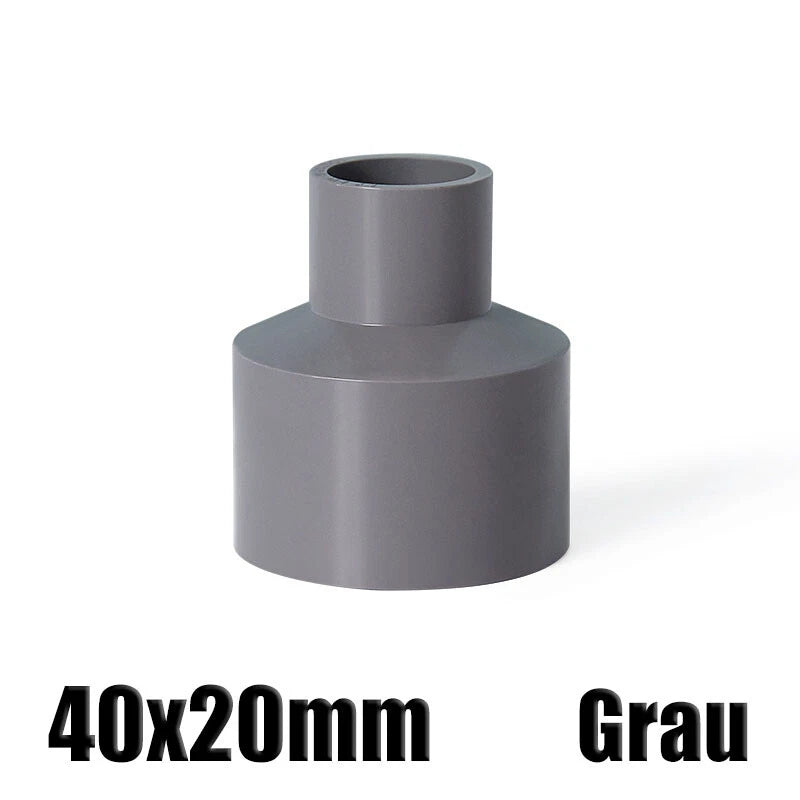 Ø20mm-200mm PVC Reduzierstück Muffe Rohr Fitting Klebefittings Lang Konisch Grau