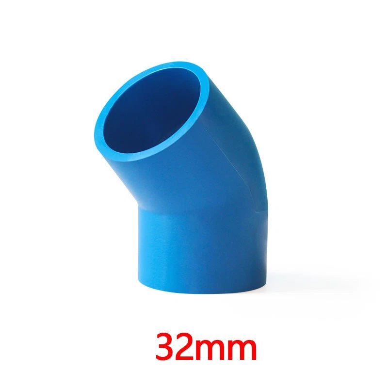 PVC 45° Ellbogen Winkel Klebe Blau Fittings Rohr Muffe Rohrverbinder 20mm~160mm