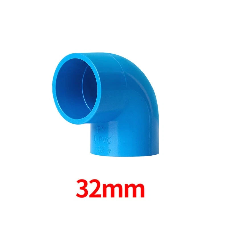 90° PVC Blau Winkel Klebe Fittings Rohr Muffe Rohrverbinder Innerer Dur:20~160mm