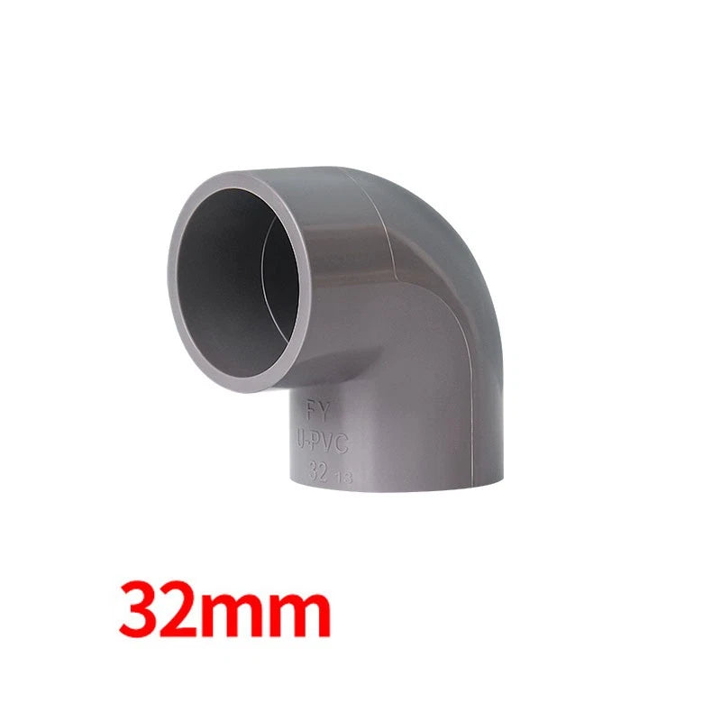 90° PVC Grau Winkel Klebe Fittings Rohr Muffe Rohrverbinder Inner Dur:20mm~200mm