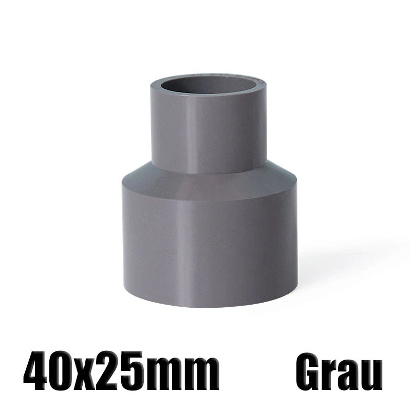 Ø20mm-200mm PVC Reduzierstück Muffe Rohr Fitting Klebefittings Lang Konisch Grau