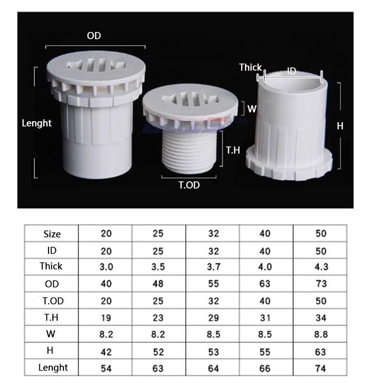 PVC Klebefittings 16 20 25 32 40 50mm T-Stück Bogen Rohr Winkel Muffe Übergang