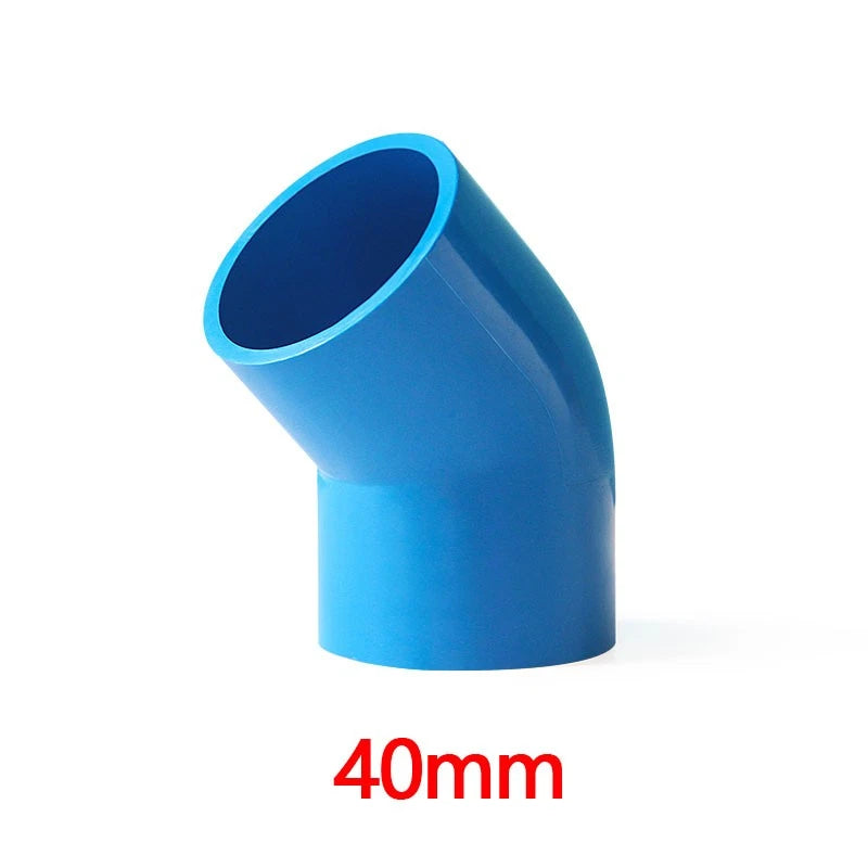 PVC 45° Ellbogen Winkel Klebe Blau Fittings Rohr Muffe Rohrverbinder 20mm~160mm