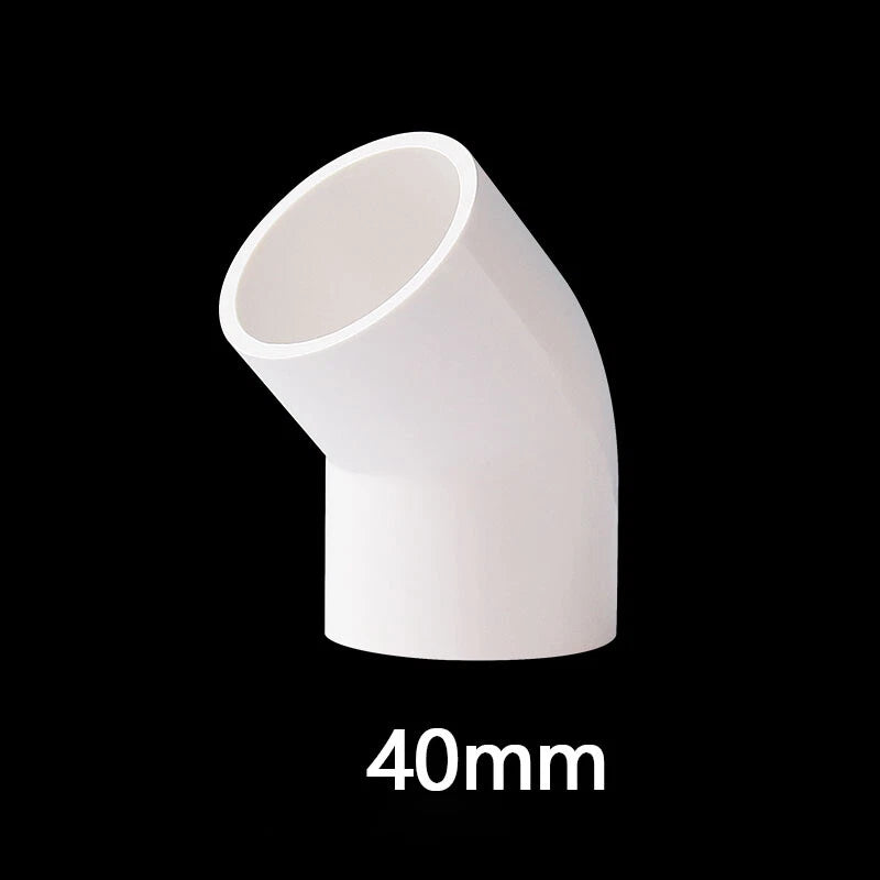 PVC 45° Ellbogen Winkel Klebe Fittings Rohr Muffe Rohrverbinder Weiß 20mm~200mm