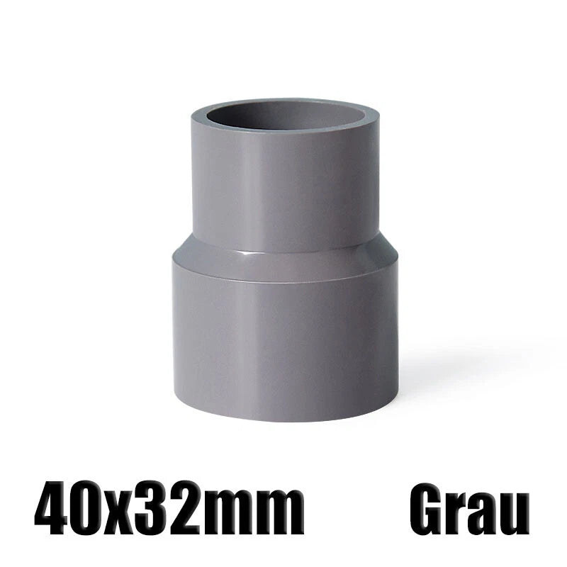 Ø20mm-200mm PVC Reduzierstück Muffe Rohr Fitting Klebefittings Lang Konisch Grau