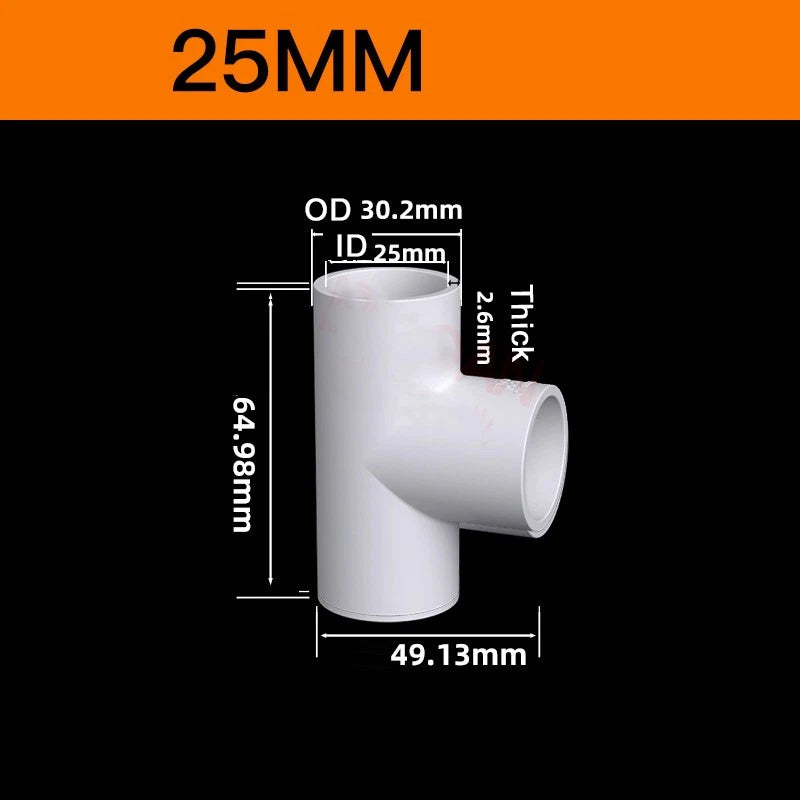 White PVC Pipe Fittings for Aquariums — Straight, Elbow, T-Piece, Ball Valve & More